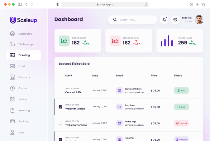 Evokes Event Dashboard